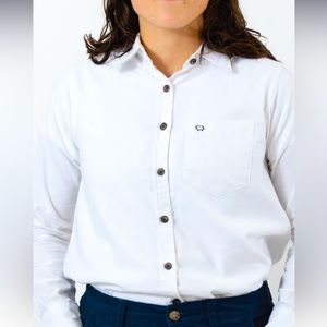 NWT Peau de Loup White Oxford Button Down Shirt size 22